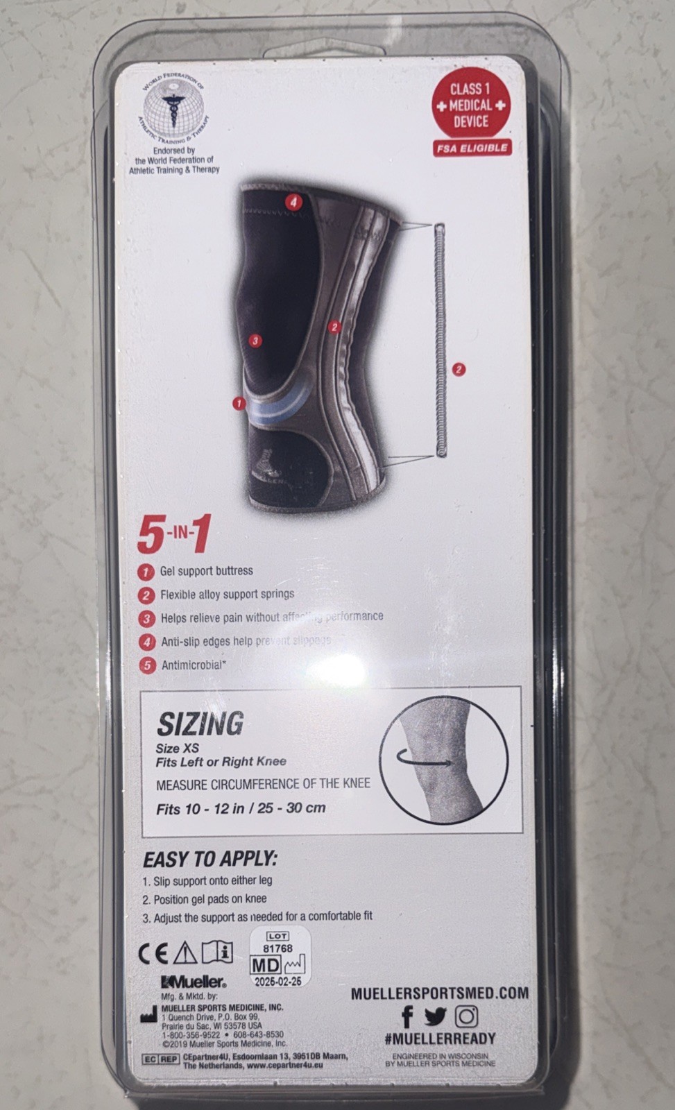 Knee Brace – Maximum Support Sleeve Hg80 Mueller XS