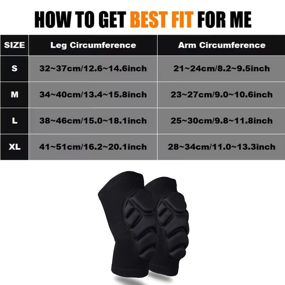 2Pc Knee Elbow Pads Set Shock Absorbing Support Braces Sports Work Protective