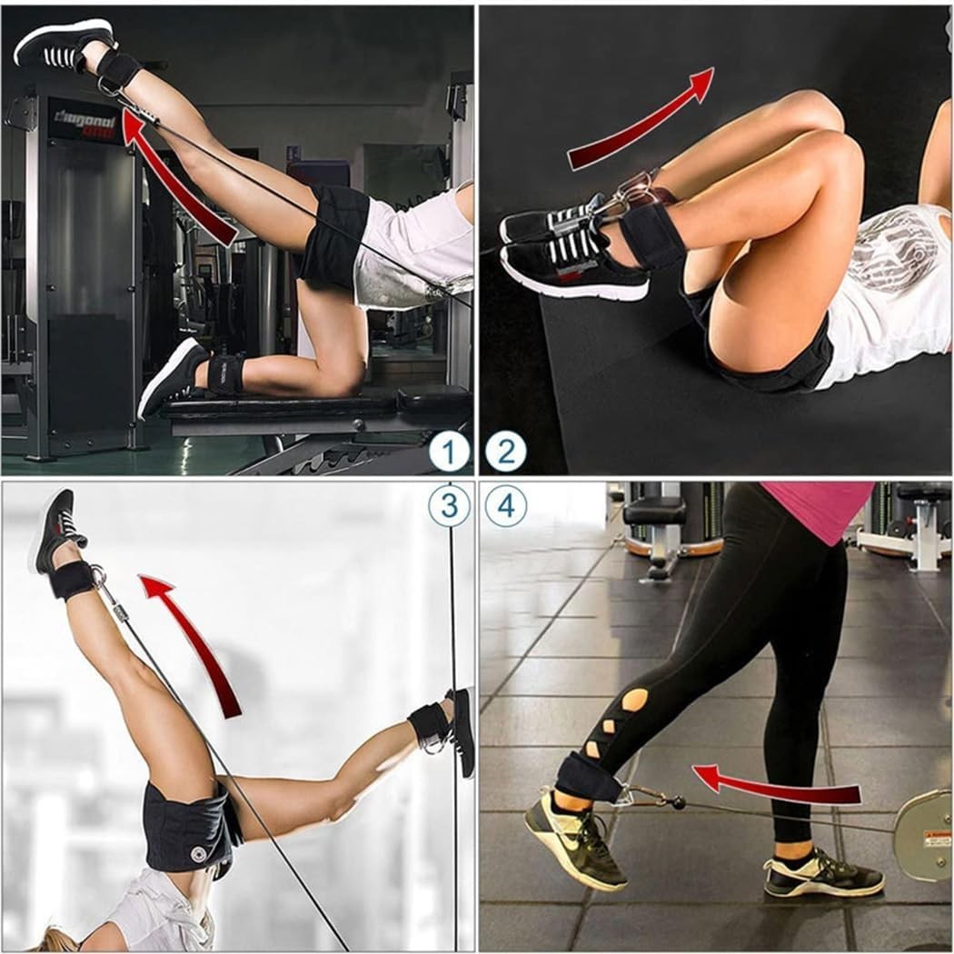 Correas de tobillo y bandas de resistencia ajustables para gym pierna gluteo
