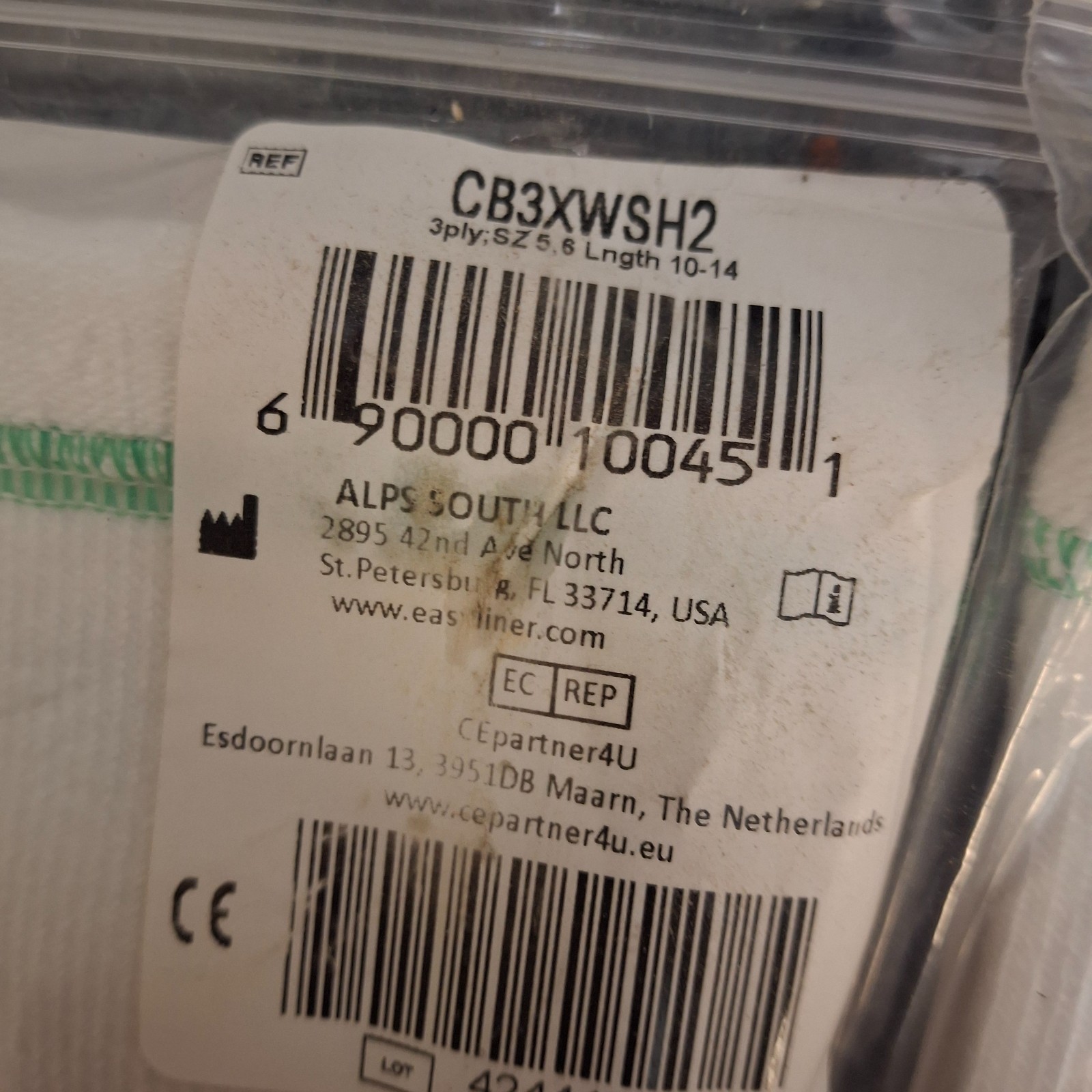 Cool Blue Prosthetic Socks 3-Pack Lot 3-Ply Size 5 6 Green CB3XWSH2 SPS 424443