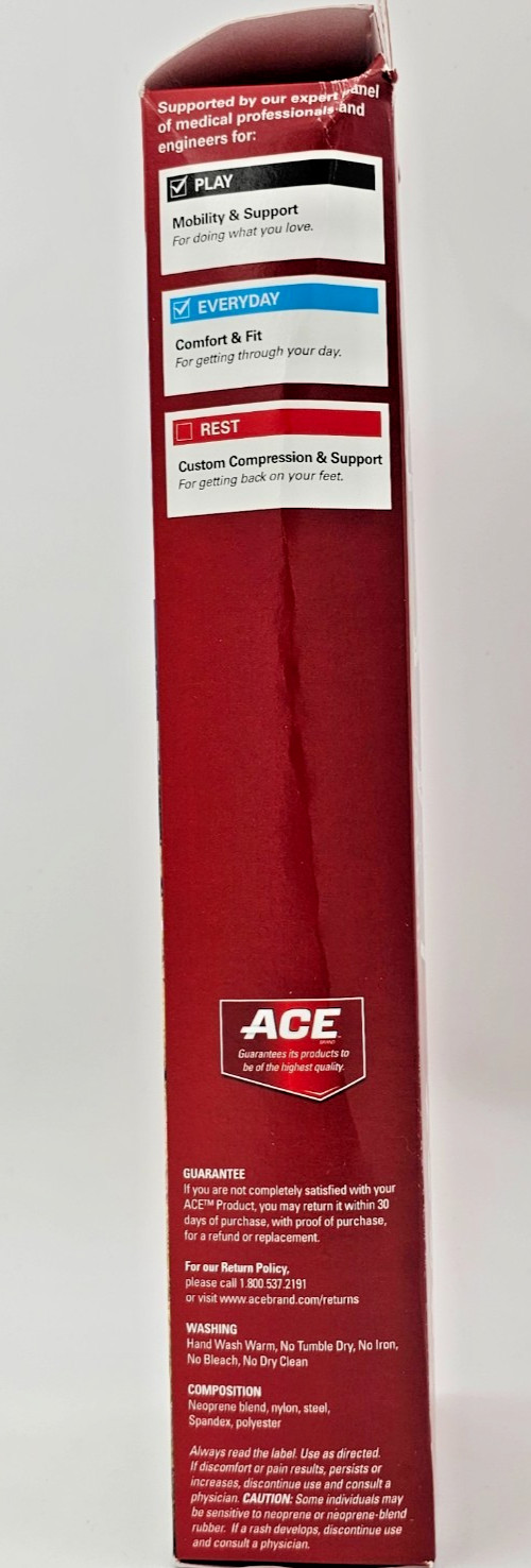 3M ACE Knee Dual with Side Stablizers Adult Support Brace New Boxed