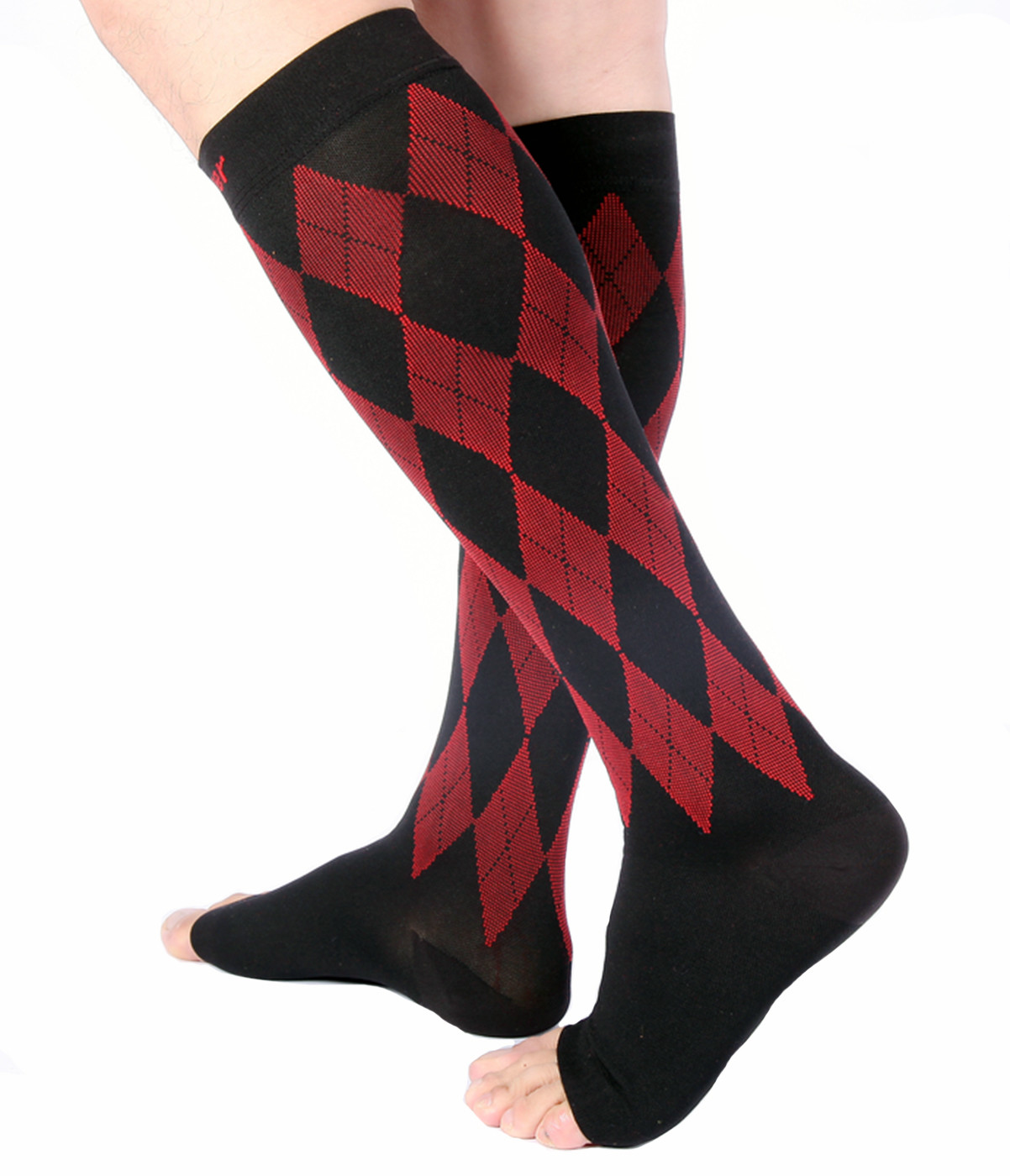 Doc Miller Open Toe Socks Compression Ankle Stockings 20-30 mmHg Varicose Veins