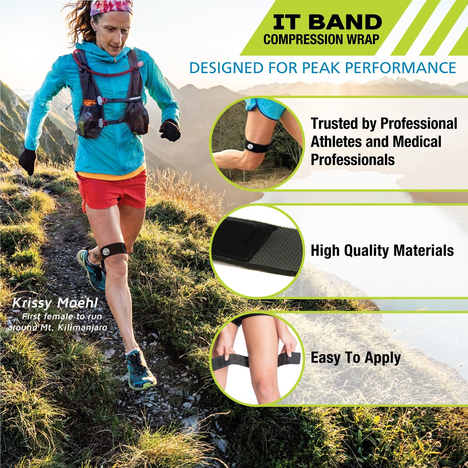 Pro Tec IT Band Compression Wrap X Large Knee Support for Iliotibial Pain