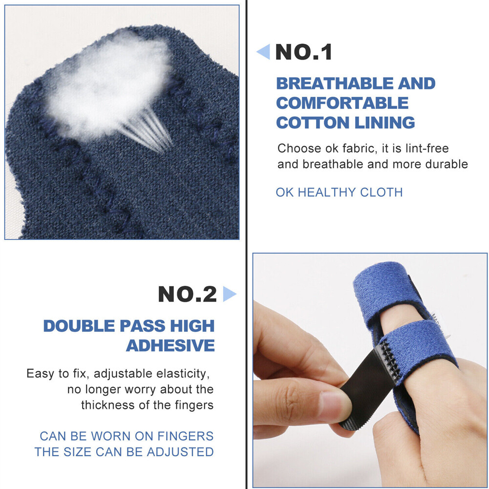 US 2 Pc Trigger Finger Splint Adjustable Fixing Belt Finger Straightening Brace