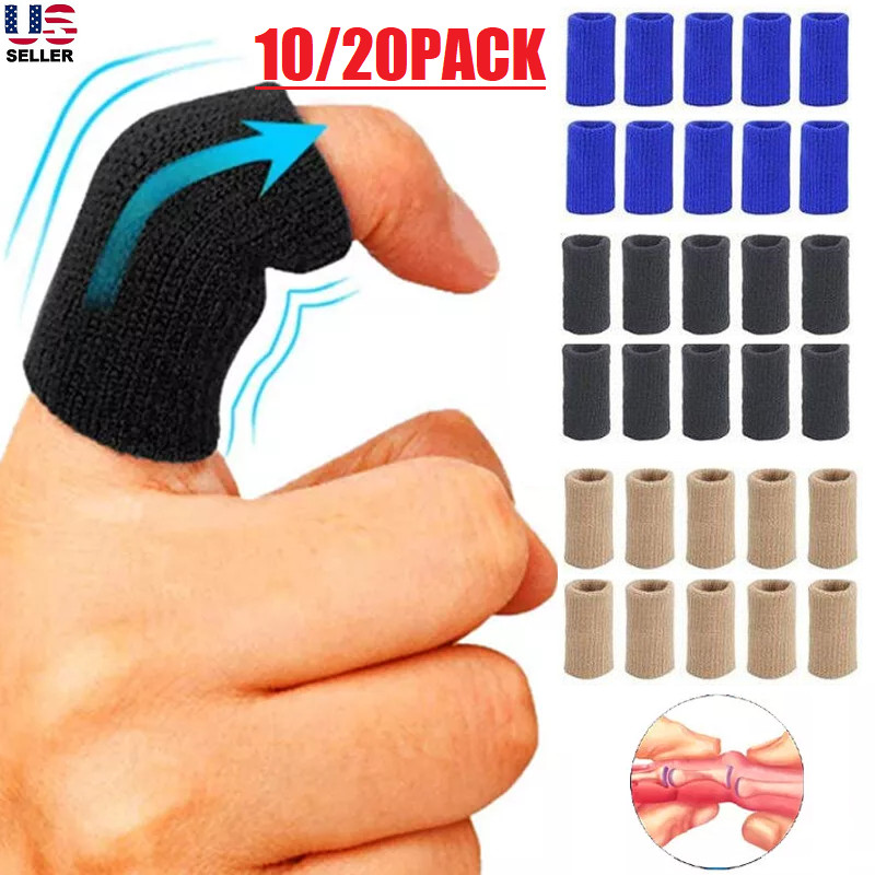 20Pcs Finger Trigger Splint Sleeves Corrector Support Brace Protector Sport USA