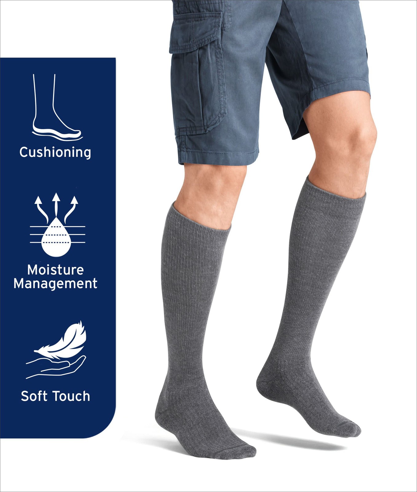 Jobst Activewear 20-30Mmhg Compression Socks Knee High Closed Toe Cool White