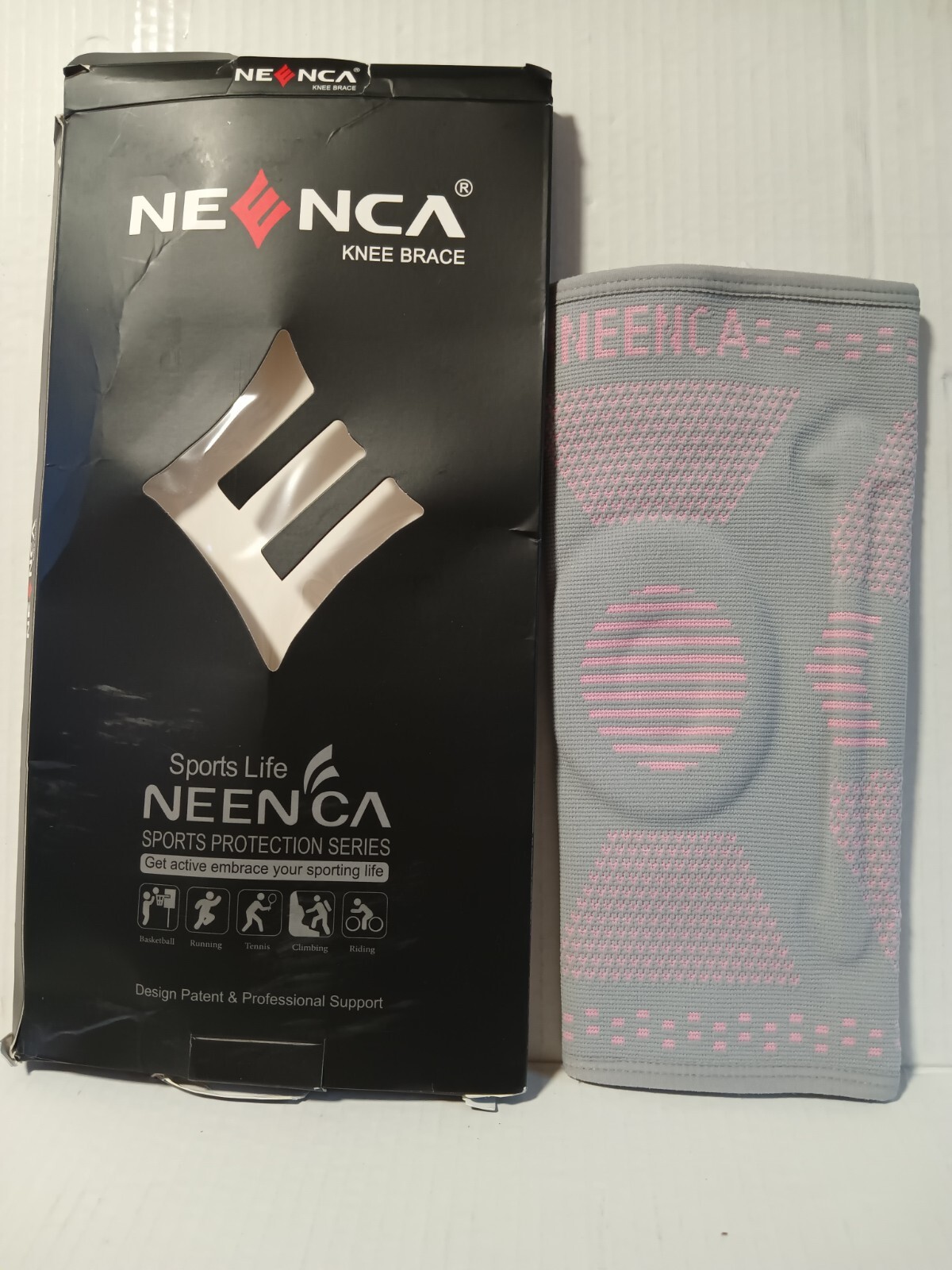 NEENCA Professional Knee Brace – Gray, pink x-small