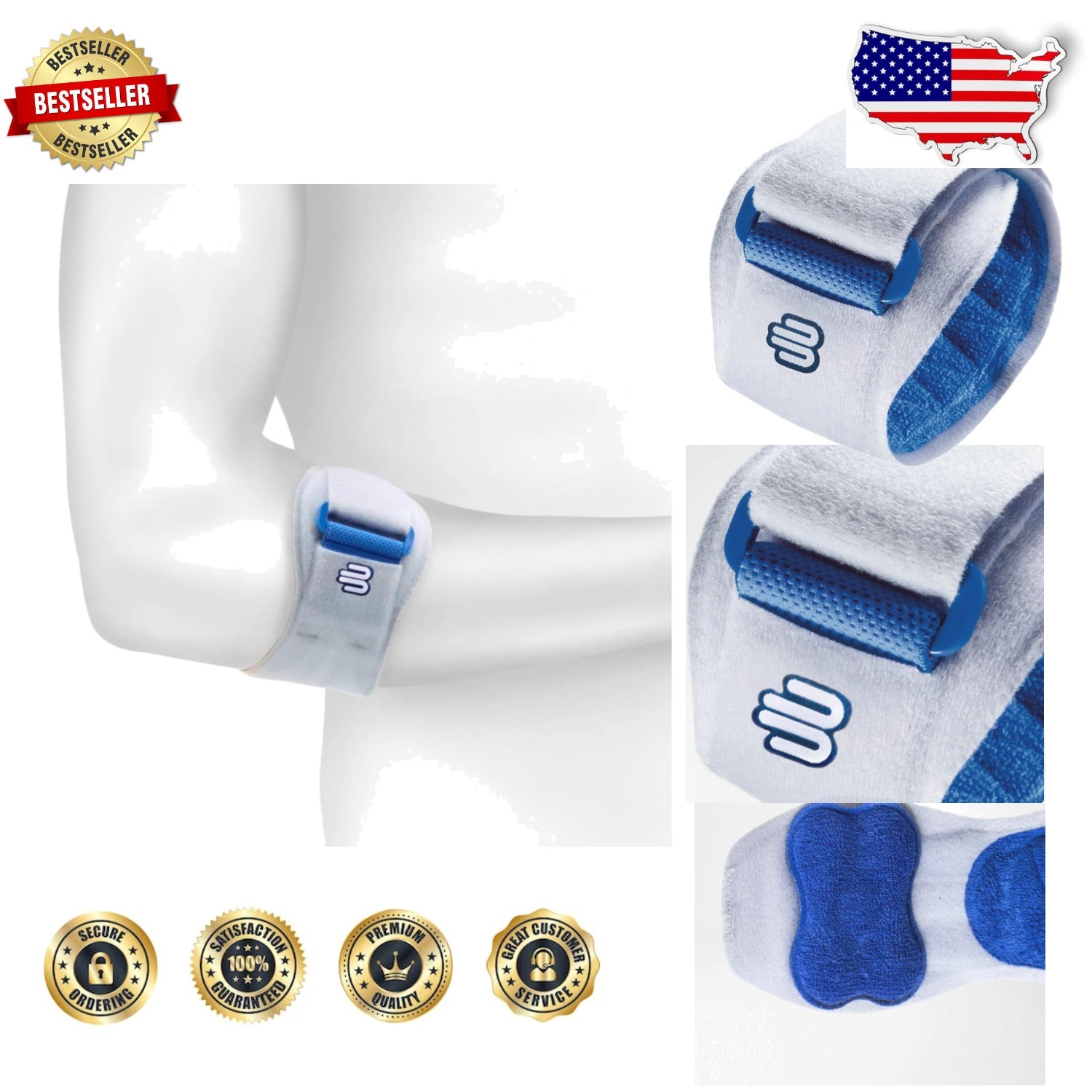 EpiPoint Elbow Strap – Tennis/Golfer’s Pain Relief Brace, Swelling Reduction