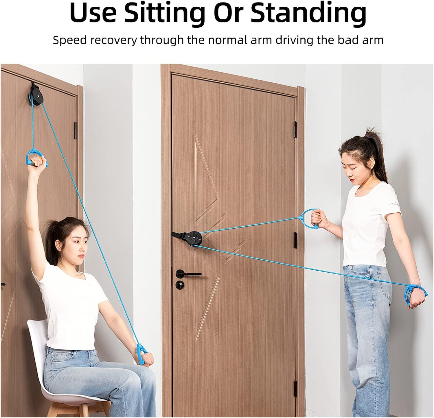 Shoulder Pulley for Physical Therapy,Over the Door Pulley Rehab Exerciser for Ro