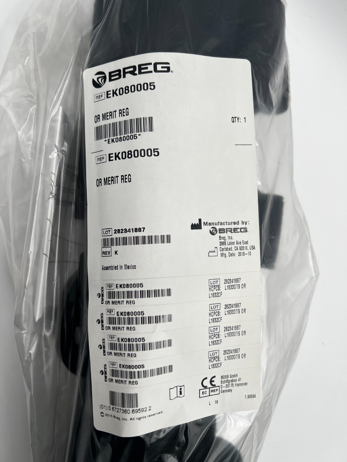 Breg Merit OR Post-Op Knee Brace Regular Size 22″ to 26″ Left or Right Knee