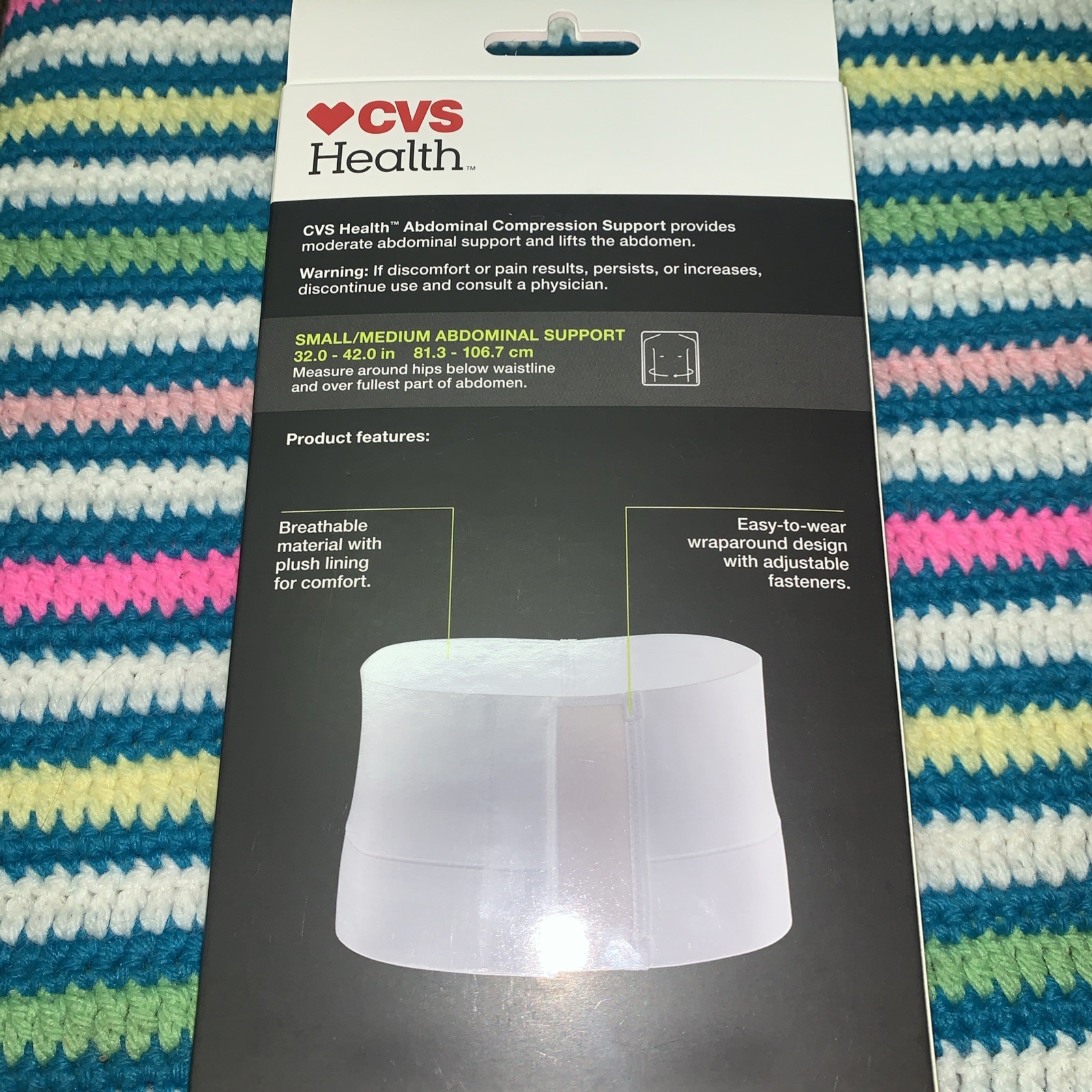 CVS Health abdominal compression support, Moderate Support Size SM/MED