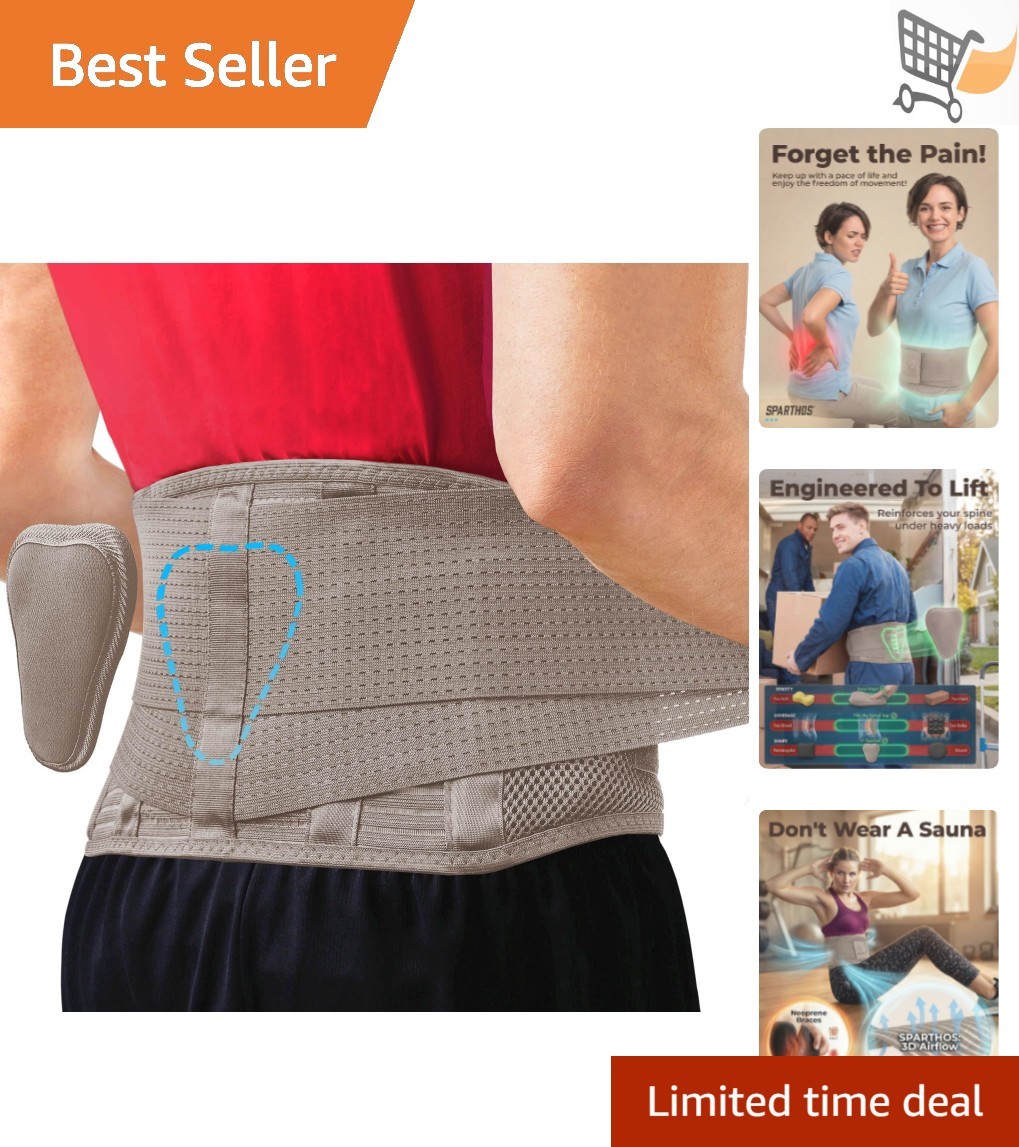Lower Back Pain Relief Brace Nylon Polyester Adjustable Lumbar Support