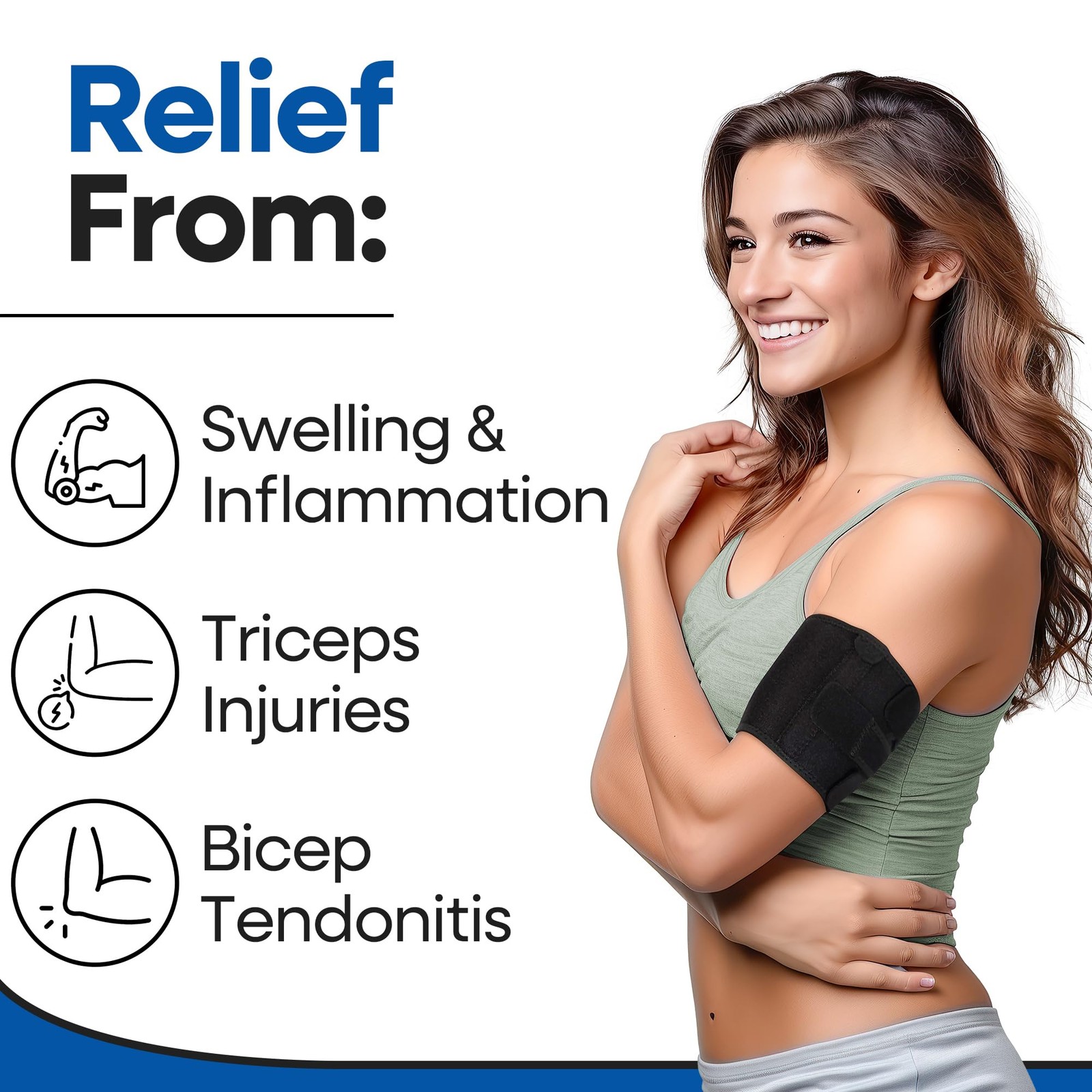 Bicep Tendonitis Brace – Bicep Brace & Upper Arm Compression Sleeve for Trice…