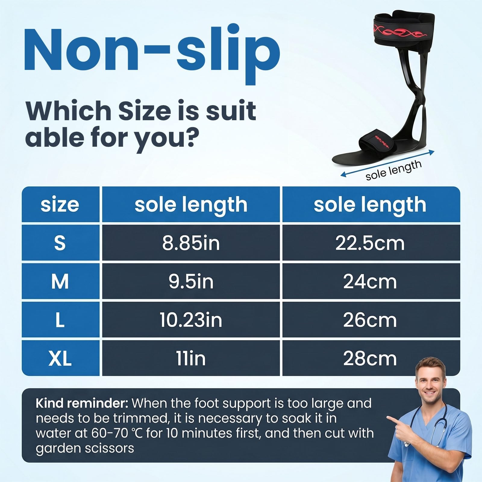 Drop Foot Brace Lightweight Foot Stabilizer Ankle Support Large Left