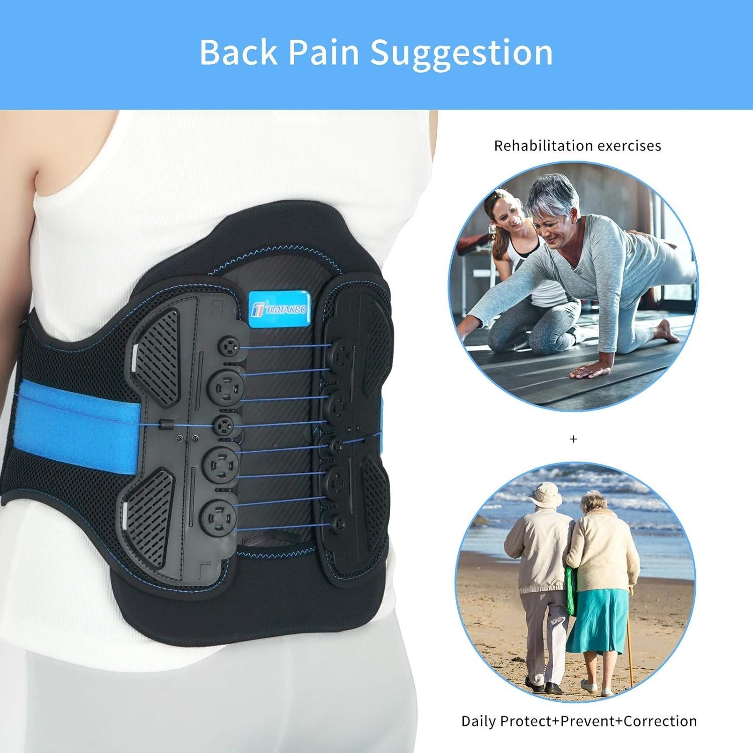 LSO Lumbar Support Belt L/XL Bionic Decompression Plate Pulley System Back Brace