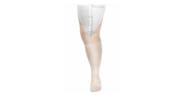 McK CAP Thigh High Large Regular White Inspection Toe Anti-embolism Stockings