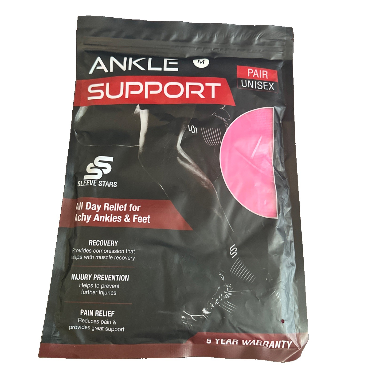 Sleeve Stars Ankle Brace Pink Women Men Ankle Wrap Sprained Achy Compression New