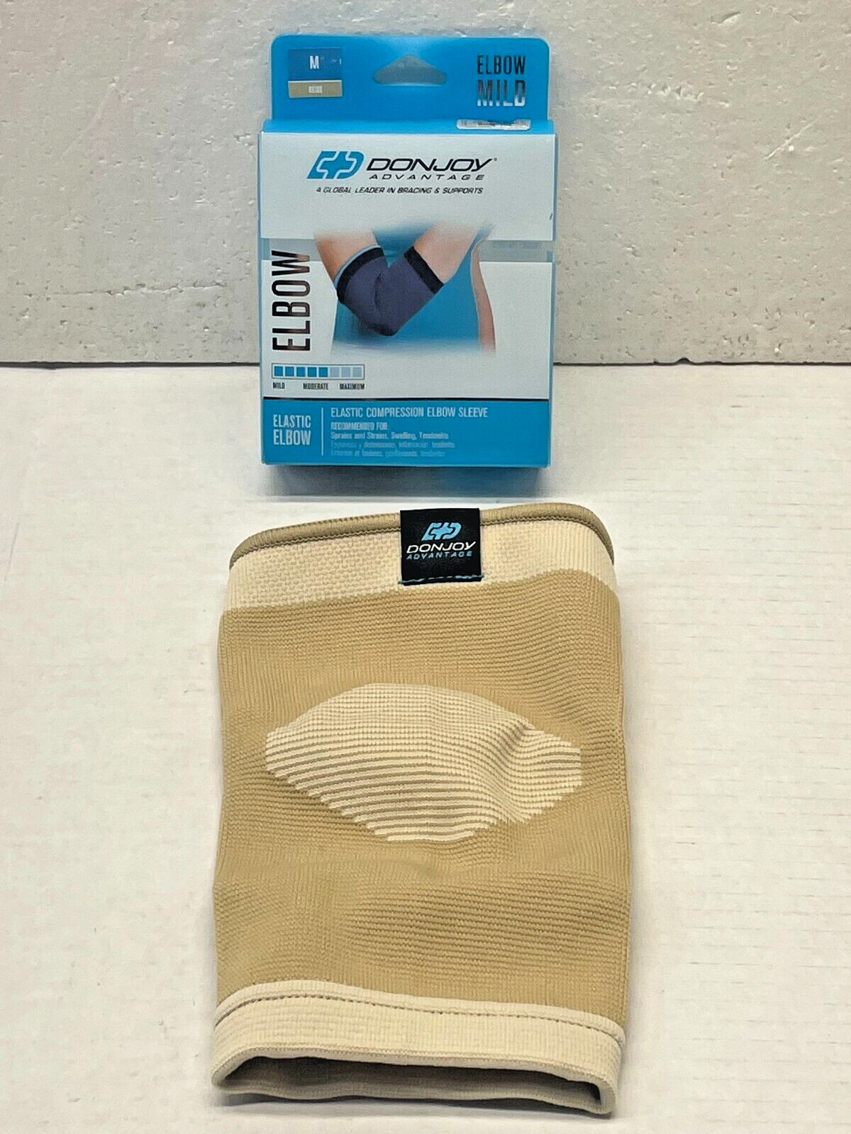 DonJoy Elastic Elbow MILD Compression Sleeve for Sprains Strains Swelling BEIGE