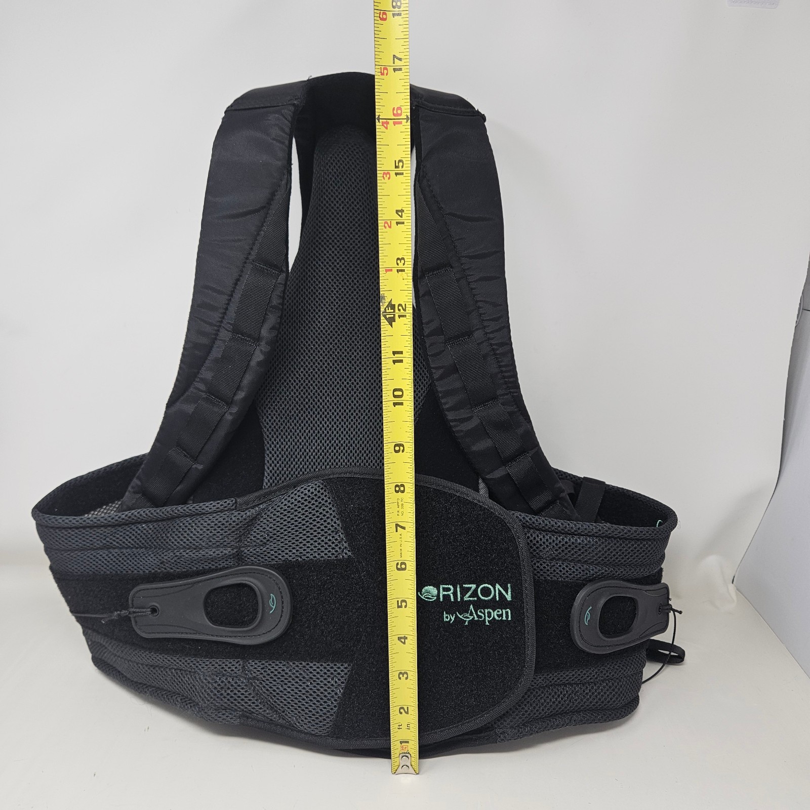 Aspen Horizon Adult One Size Adjustable Back Brace Black