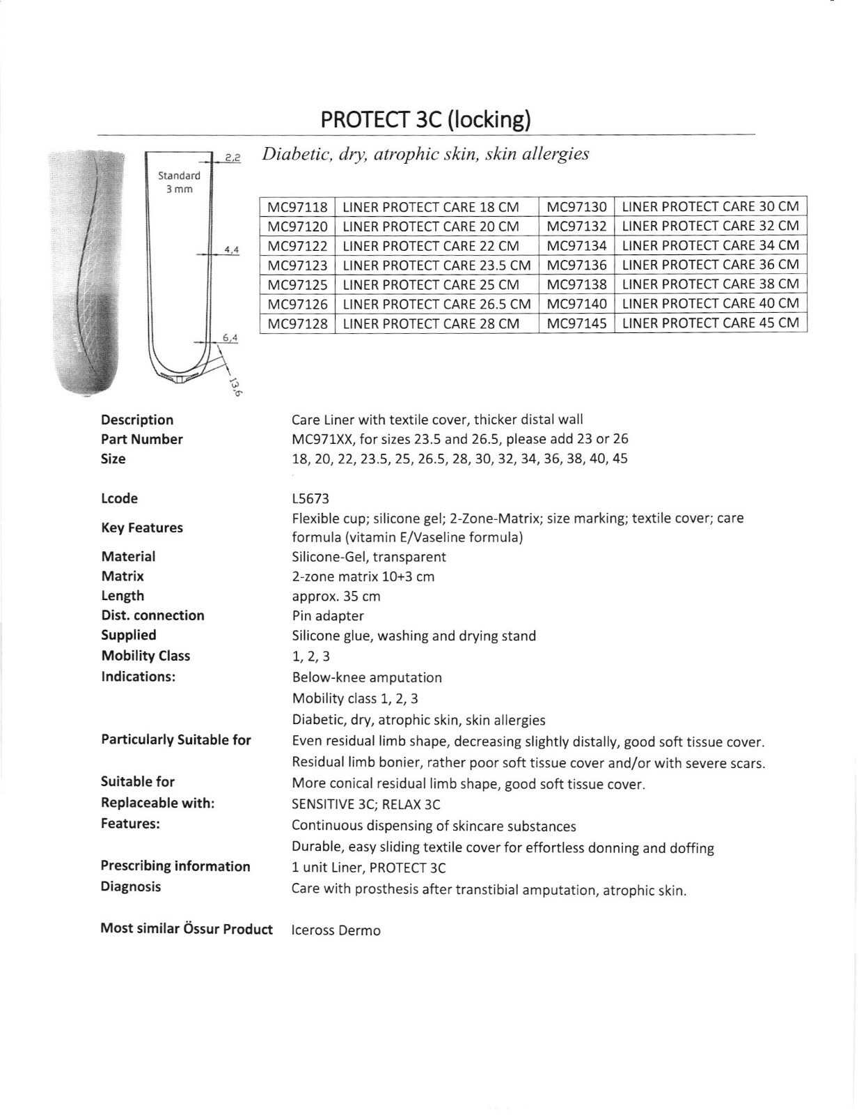 Protect™ 3C Liner – Locking Liner with Pin All Sizes Available