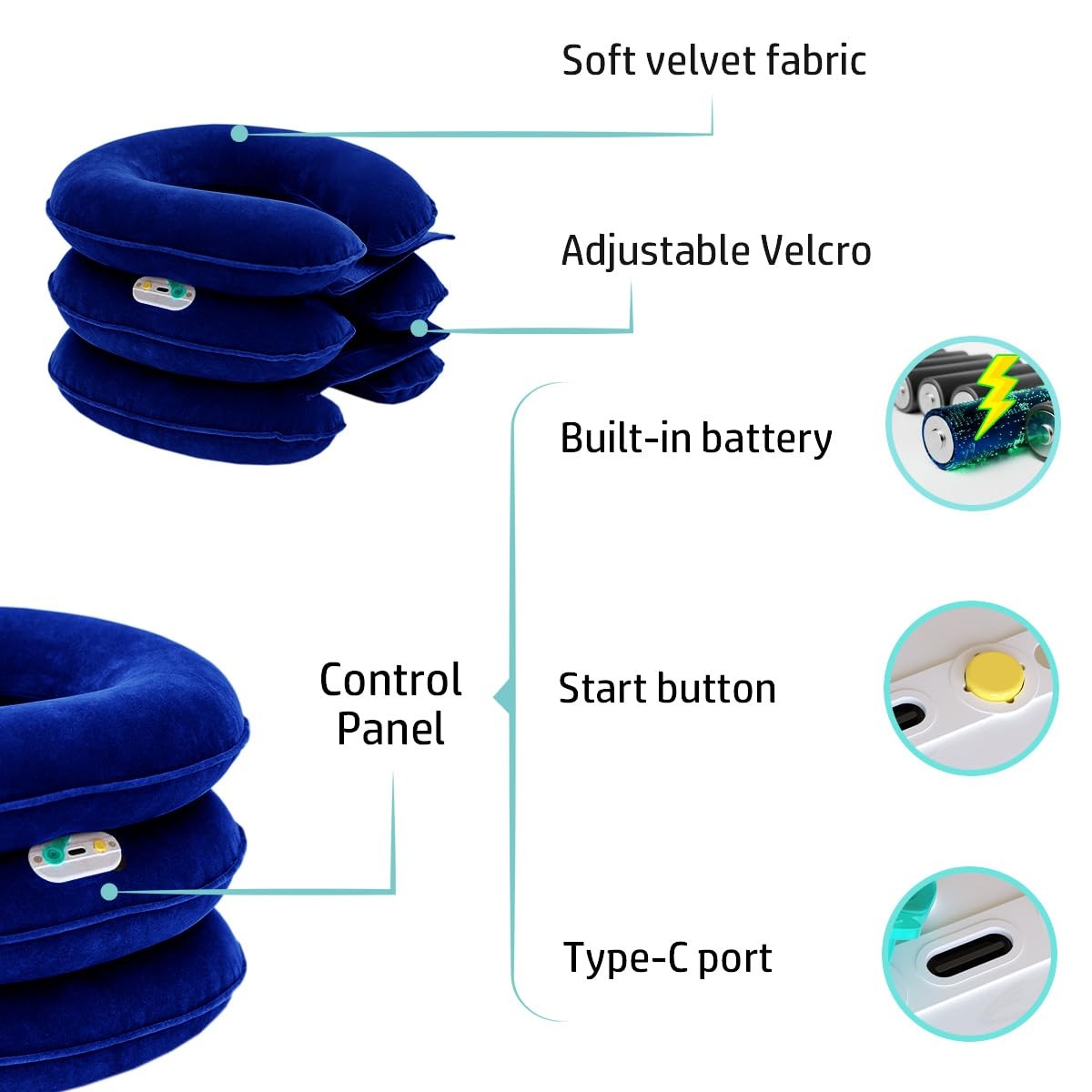 Pump Cervical Neck Traction Device for Neck Pain , -Click-to-Inflate Neck Str…