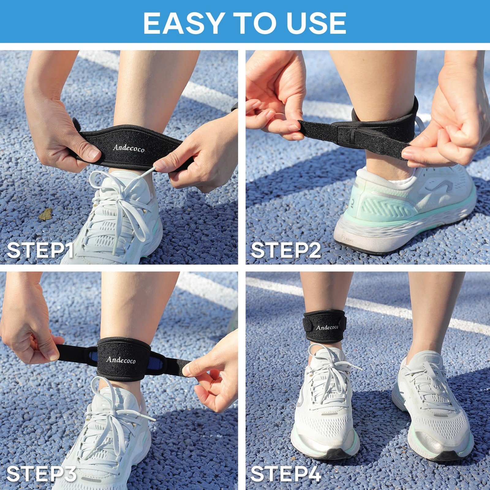 Achilles Tendonitis Brace Ankle Support Adjustable Breathable Black 1 Pack