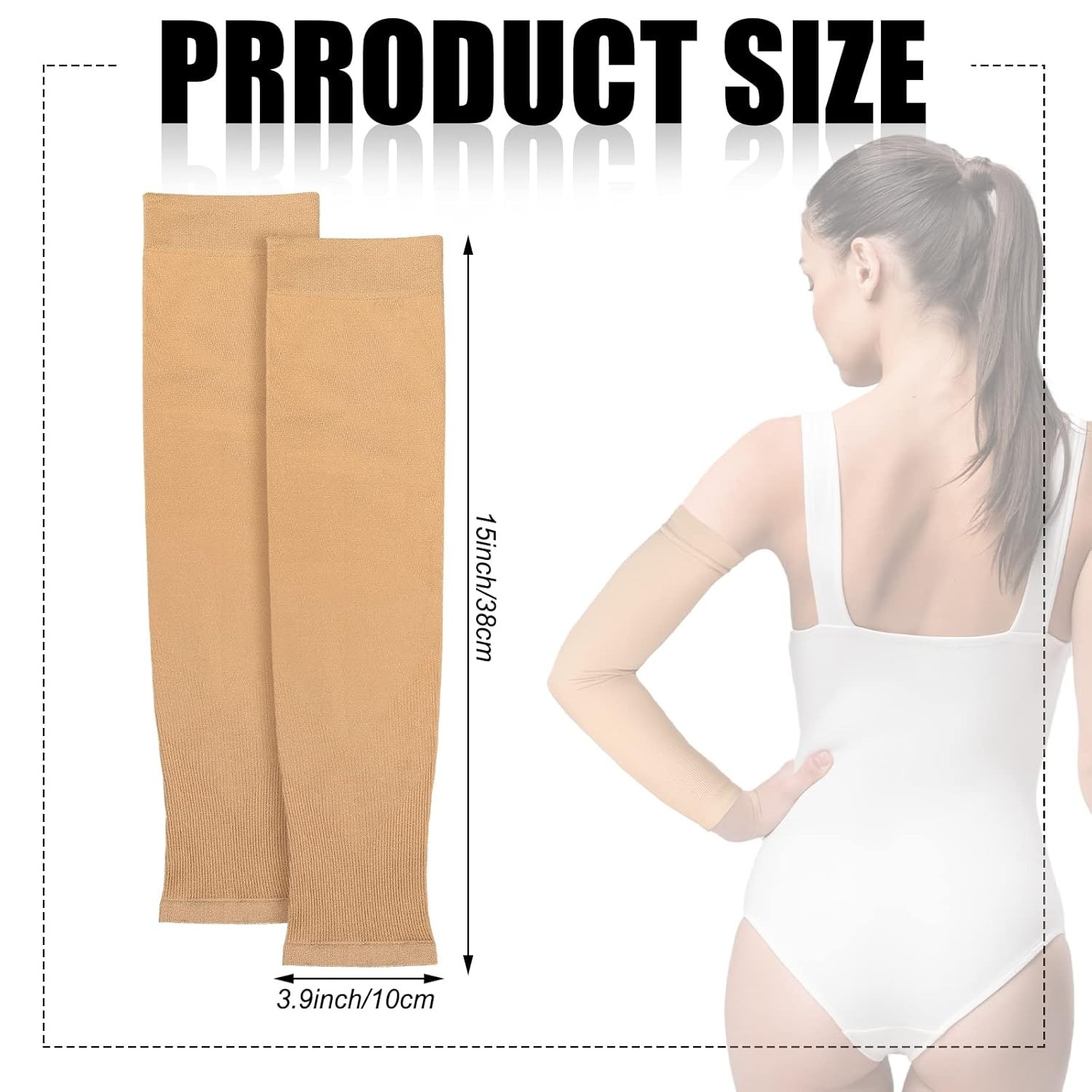 2 Pairs Full Forearm Up Compression Sleeves Band Concealer Support UV Arm Sle…