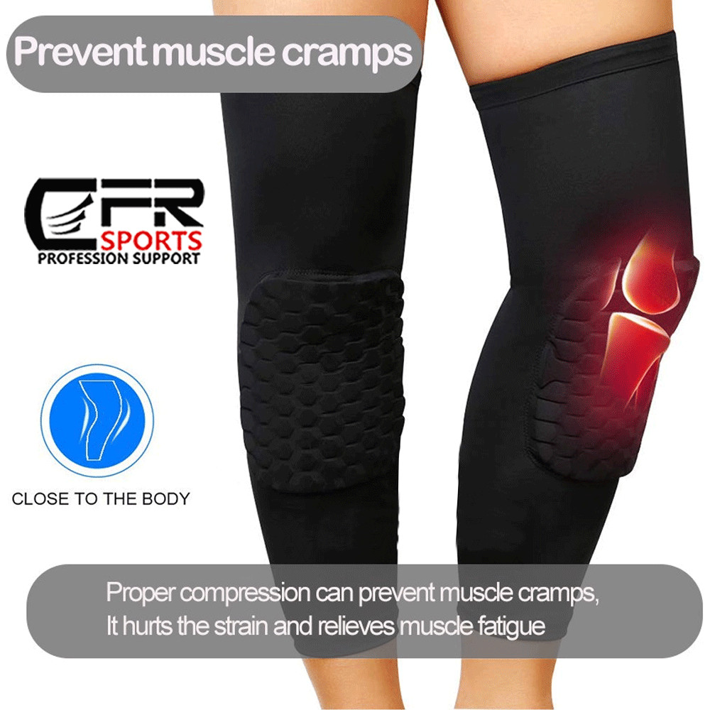 Honeycomb Pad Basketball Crashproof Antislip Knee Long Sleeve Protector Gear CFR