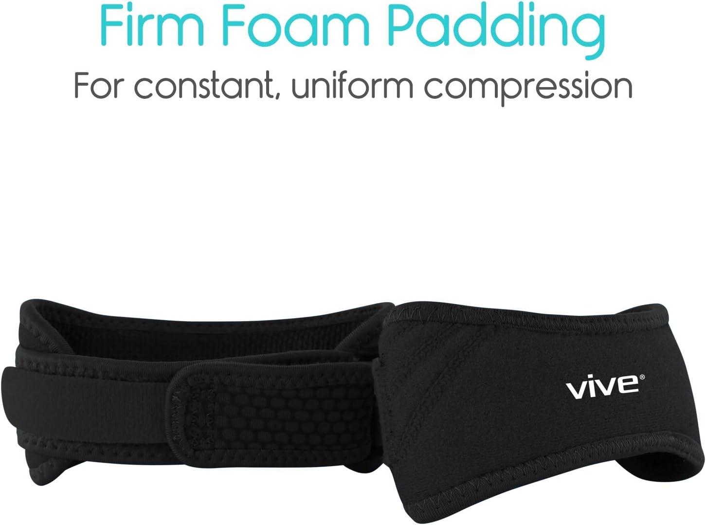 Vive Unisex Patella Stabilizer Knee Strap Brace Support One Size (Black) Osgood