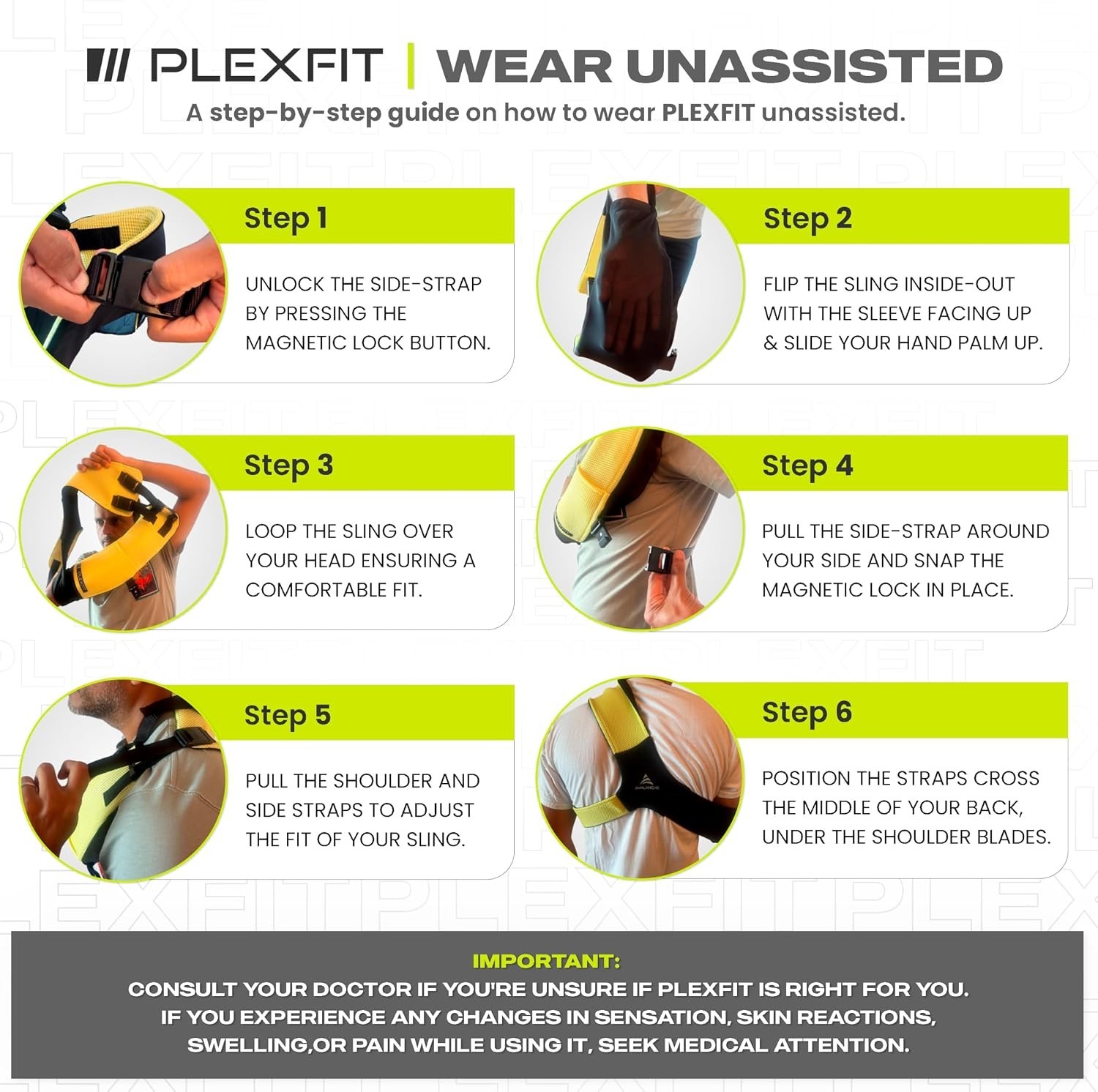 Youth Adjustable Arm Sling – Class A Medical Sling for Left Arm – Yellow & Black