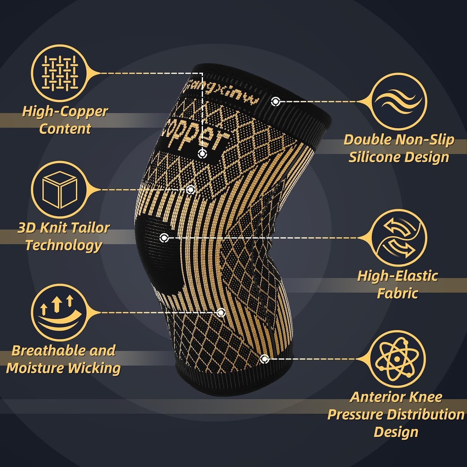 Ergonomic Orange Compression Knee Sleeve – Ultimate Support for Active Adults