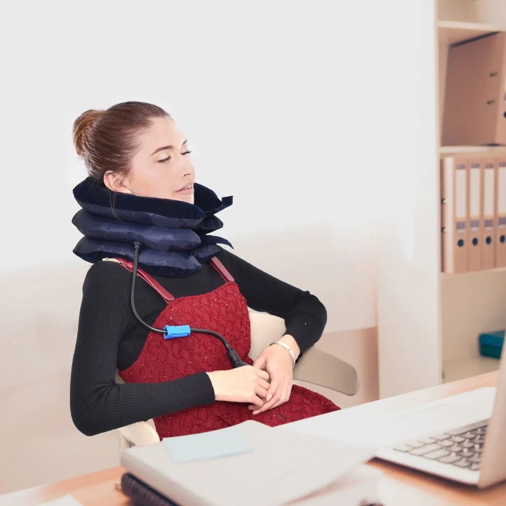 Cervical Neck Traction Device Collar Brace Support Pain Relief Stretcher Therapy