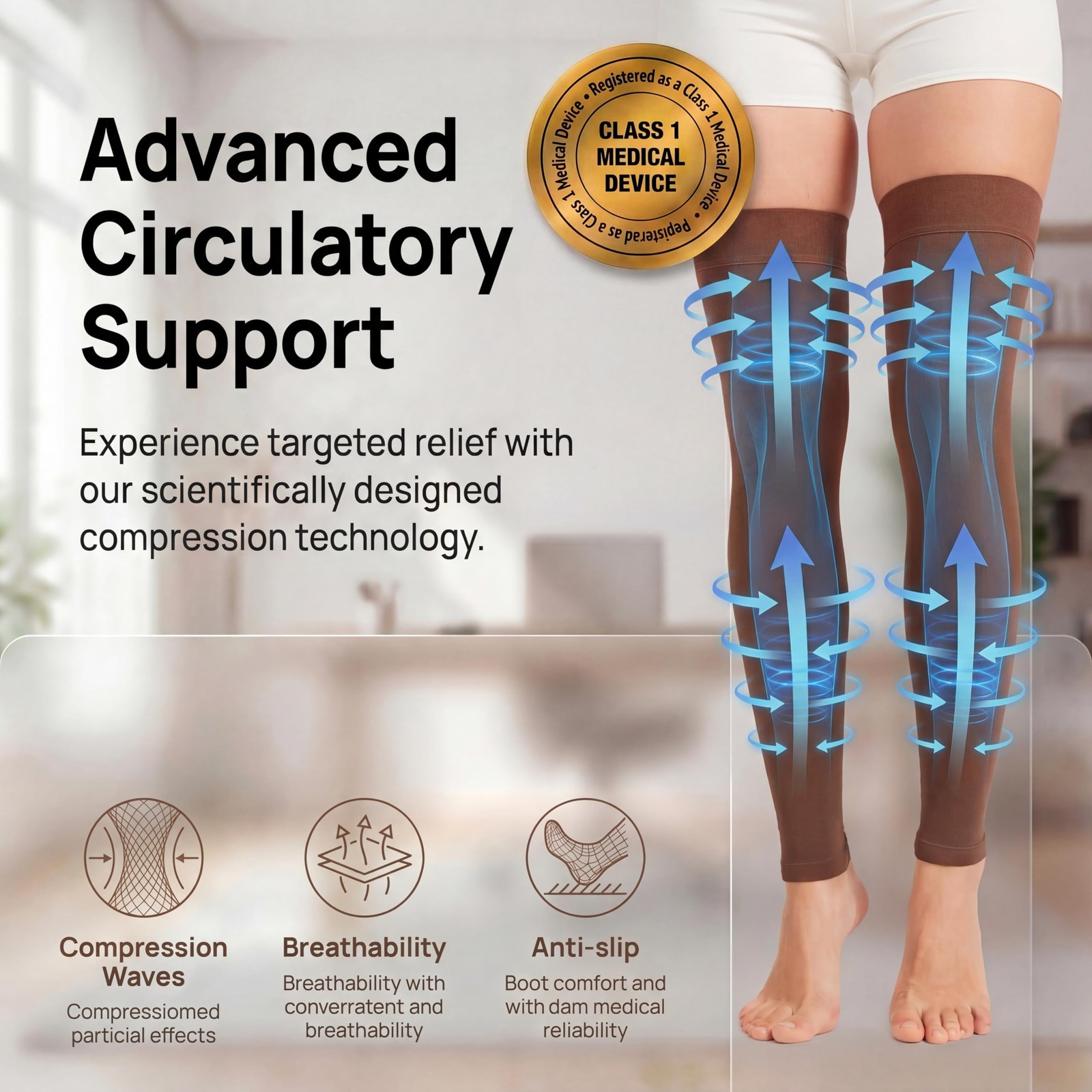Plus Size 4XL Extra Wide Ankle and Silicone Band, 15-20 mmHg Medical Compress…