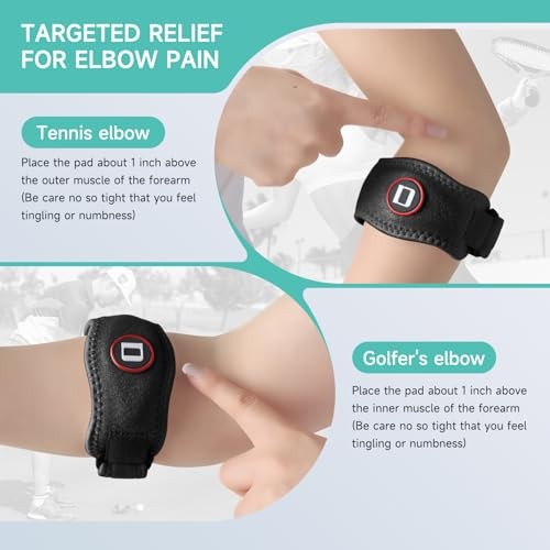 Tennis Elbow Brace for Women & Men, Adjustable Golfer Elbow Strap with