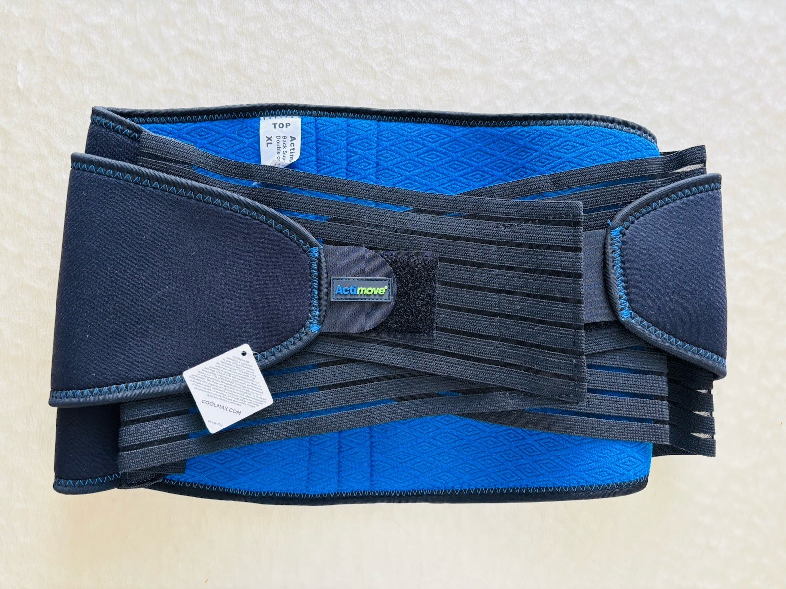 “NEW” Actimove Sports Back Support Belt XL Adjustable Double Layer Compression