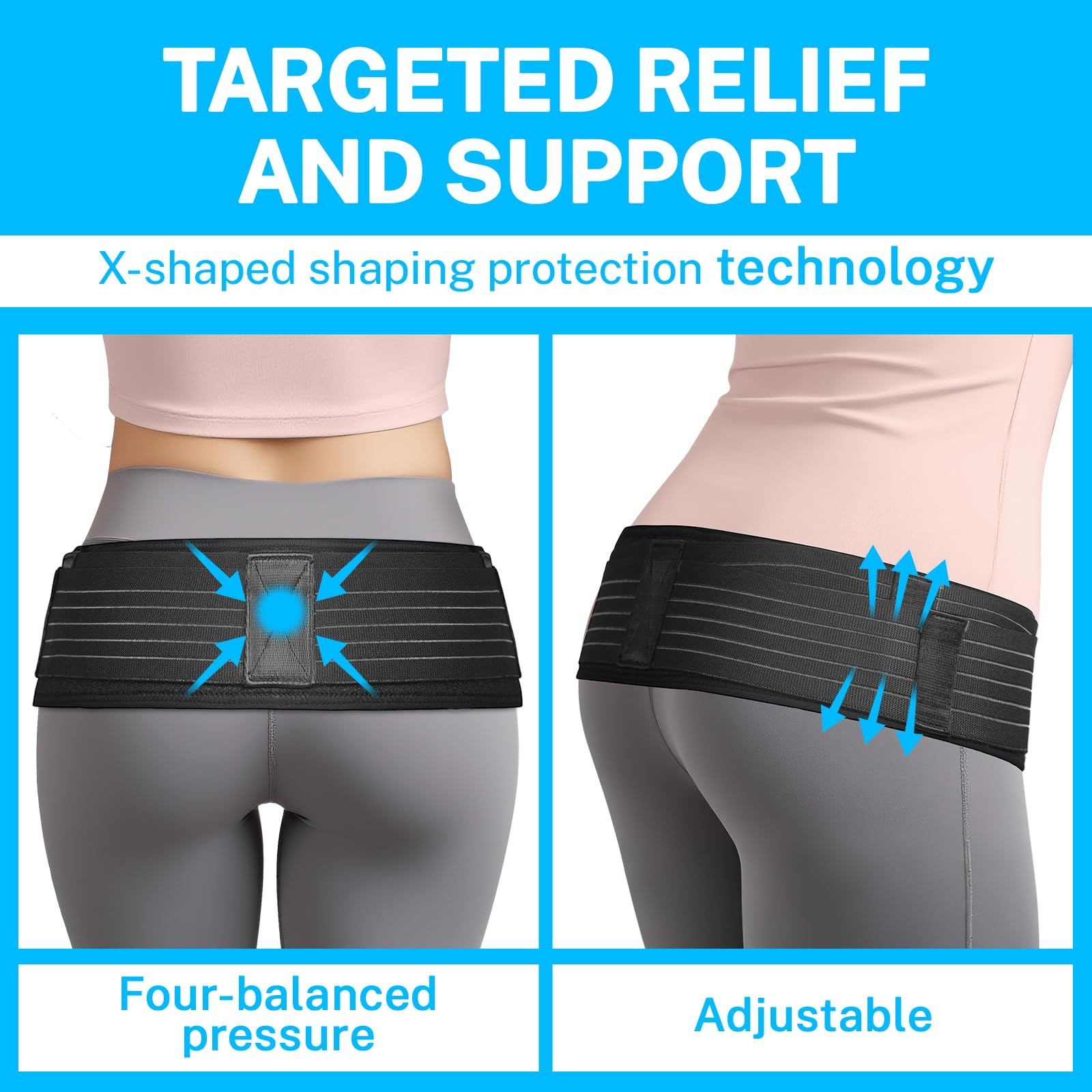 Sacroiliac Belt for Sciatica Pain Relief, Hip Brace for Lower Back Support, A…