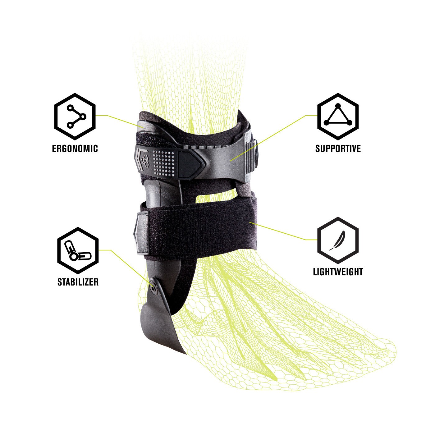 Donjoy Performance Bionic Stirrup Ankle Brace Support (Black/Medium/Left)
