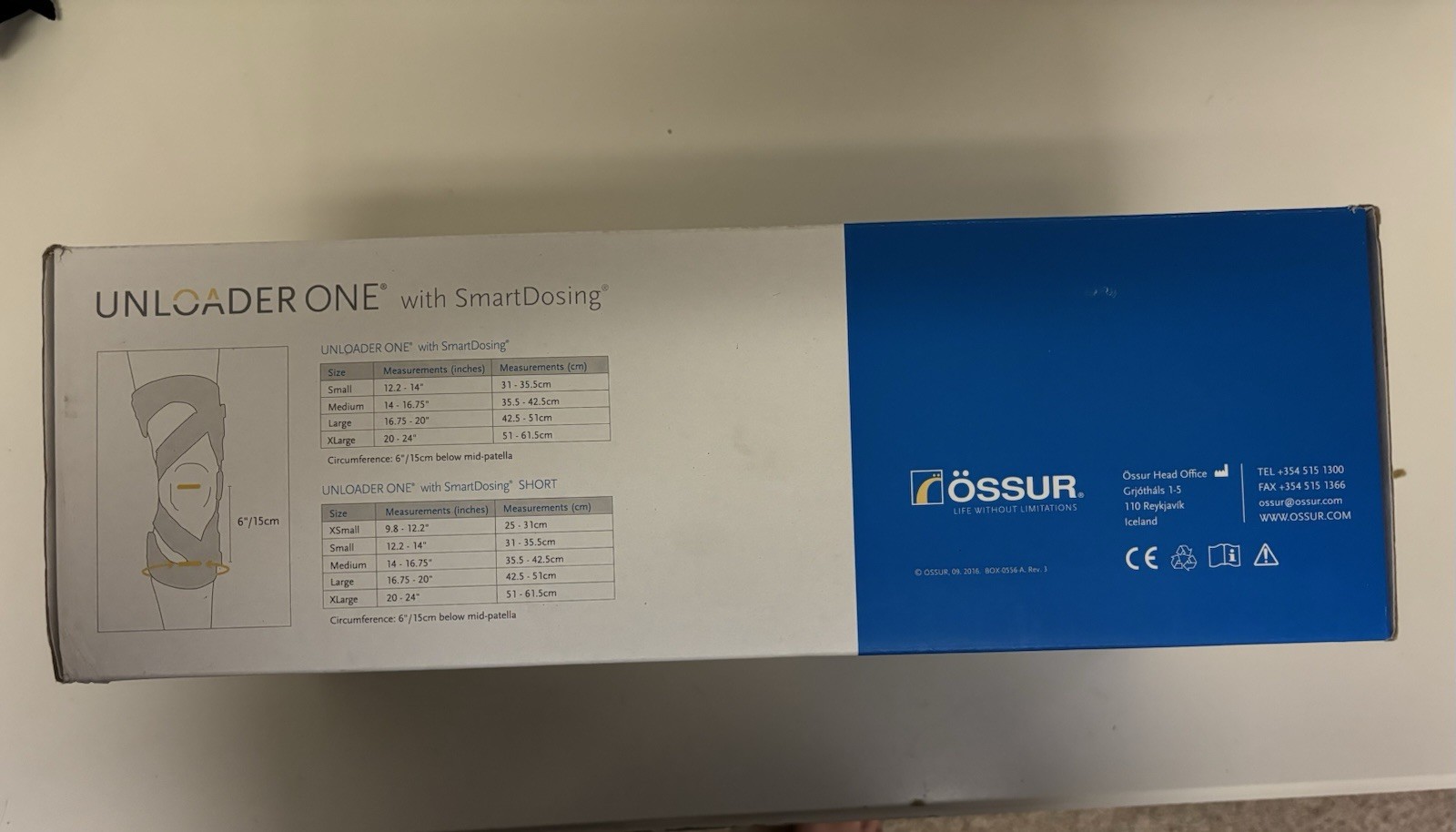 Össur Unloader One SmartDosing Knee Brace Left Medial XT Size Lg New Open Box