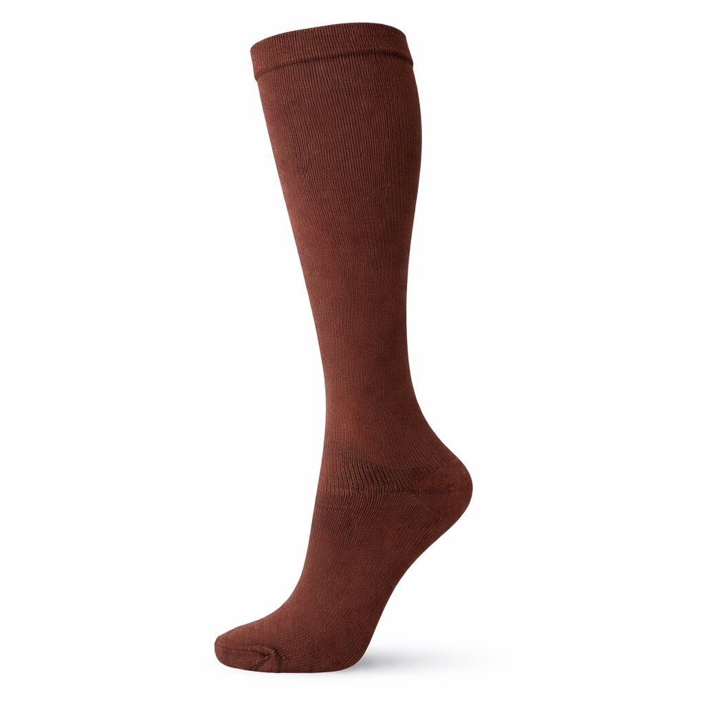 20–30 mmHg Unisex Knee High Compression Socks Coffee