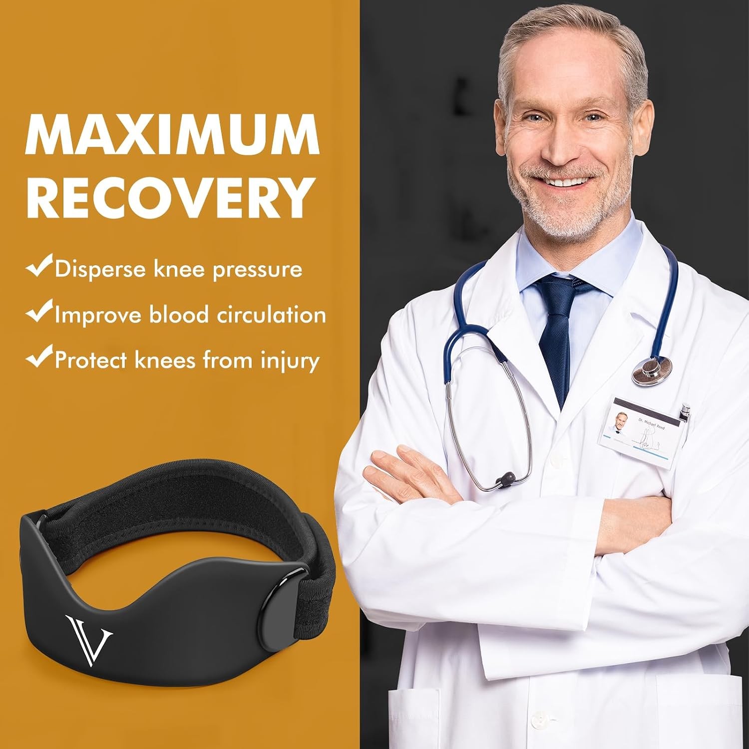 Adjustable Knee Brace Patellar Support Strap
