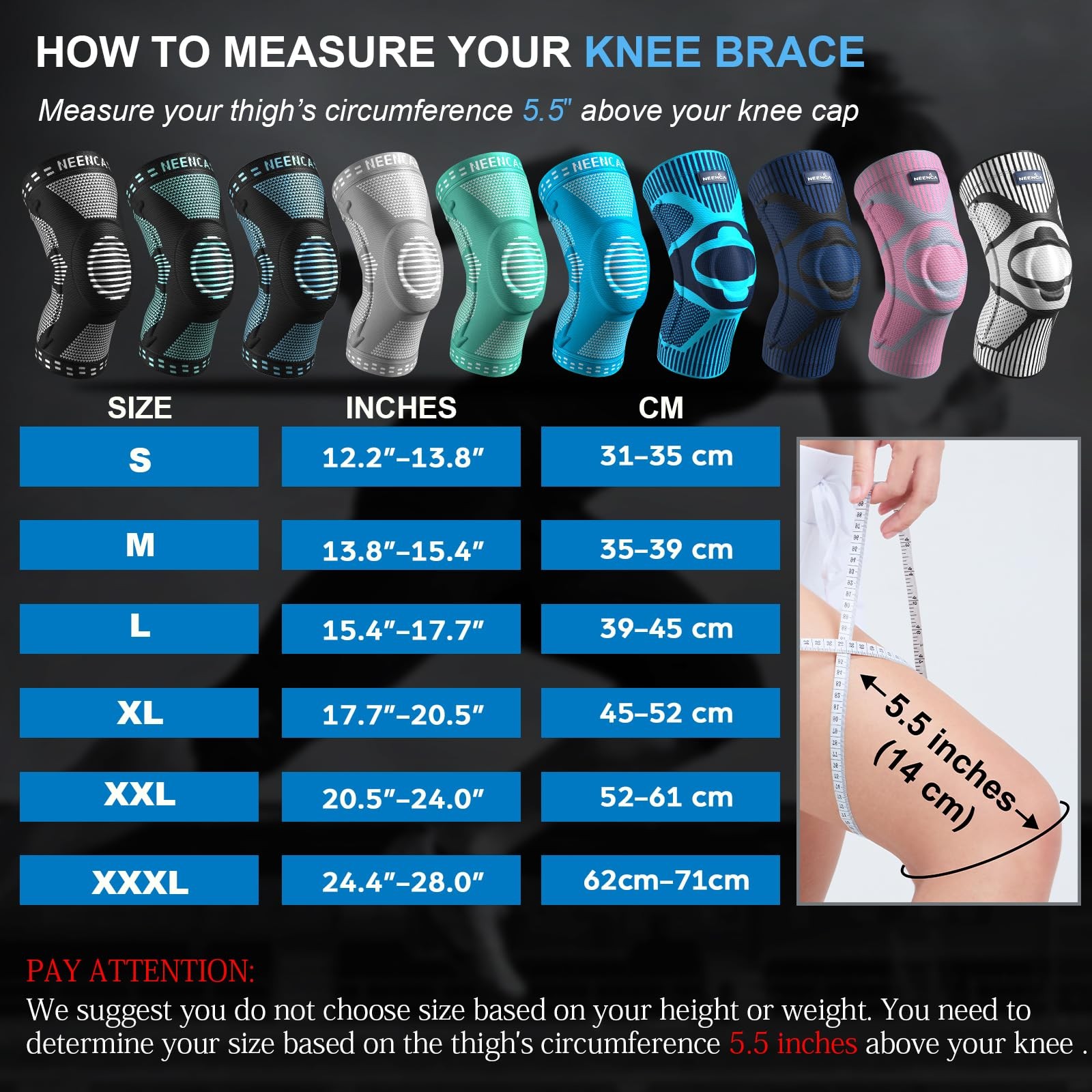 2 Pack Knee Braces for Knee Pain, Compression Knee Sleeves with Patella Gel P…