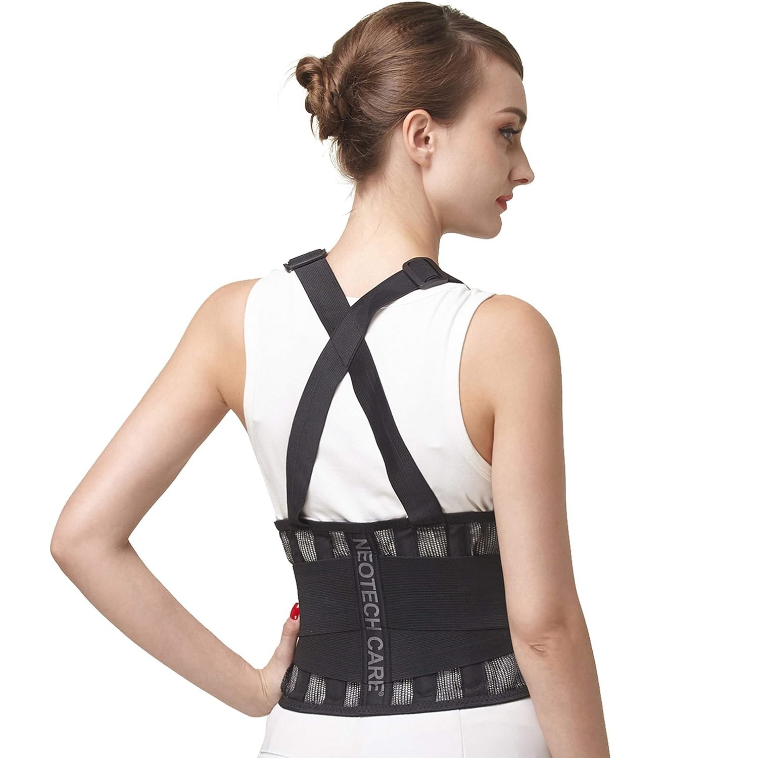 Adjustable Lumbar Support Back Brace with Suspenders – Comfortable & Breathable