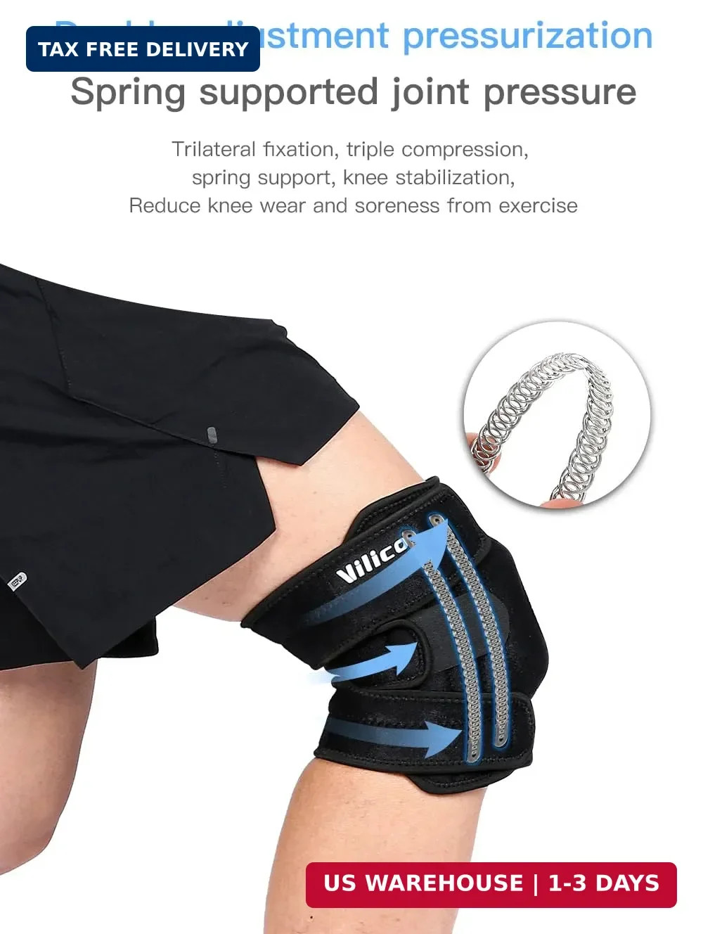 SUJAYU Knee Brace for Women Men with Side Stabilizers, Knee Braces for Knee Pain