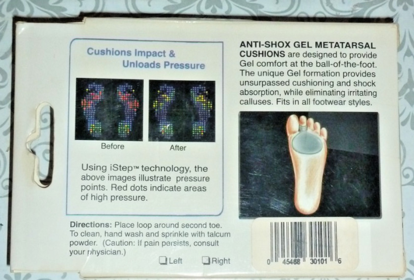 APEX ANTI SHOX GEL METATARSAL CUSHION BALL OF FOOT PAIN RELIEF ##