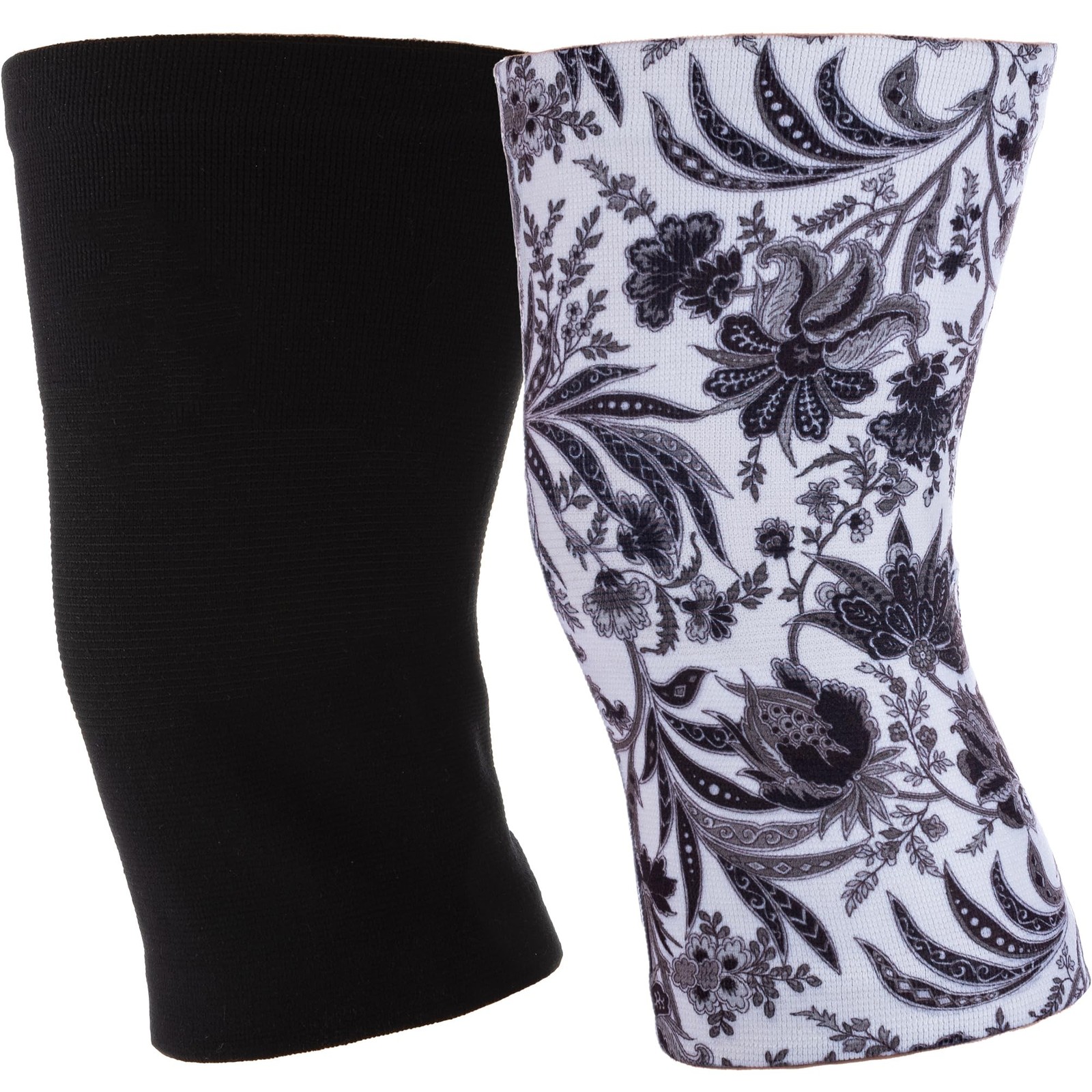 Celeste Stein Knee Support Set, 2 pack/ 1 solid, 1 print, Black – Paris