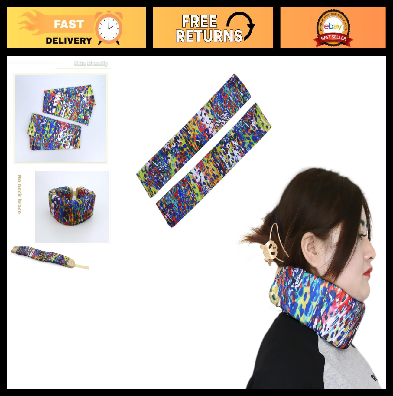2 Replacement Neck Brace Cover Sleeves for Cervical Collars – Skin-Friendly, Dus