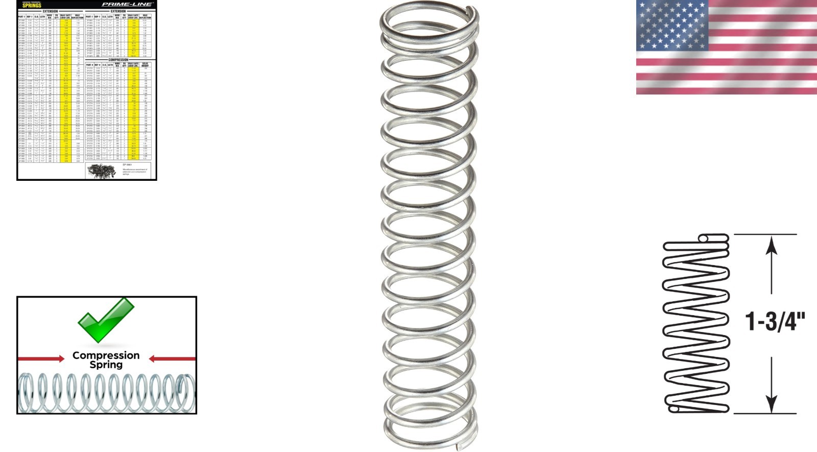 Durable Nickel-Plated Spring Steel Compression Springs 4-Pack, Easy Installation