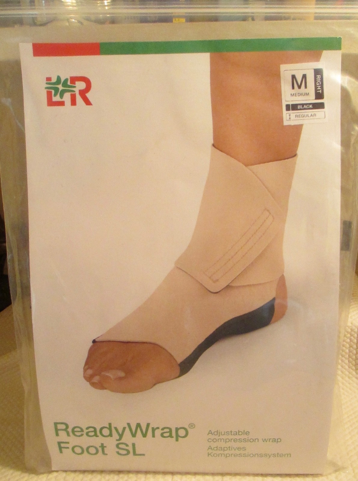 L&R Ready Wrap Foot SL Black Adjustable Compression Wrap Left Medium – NEW!