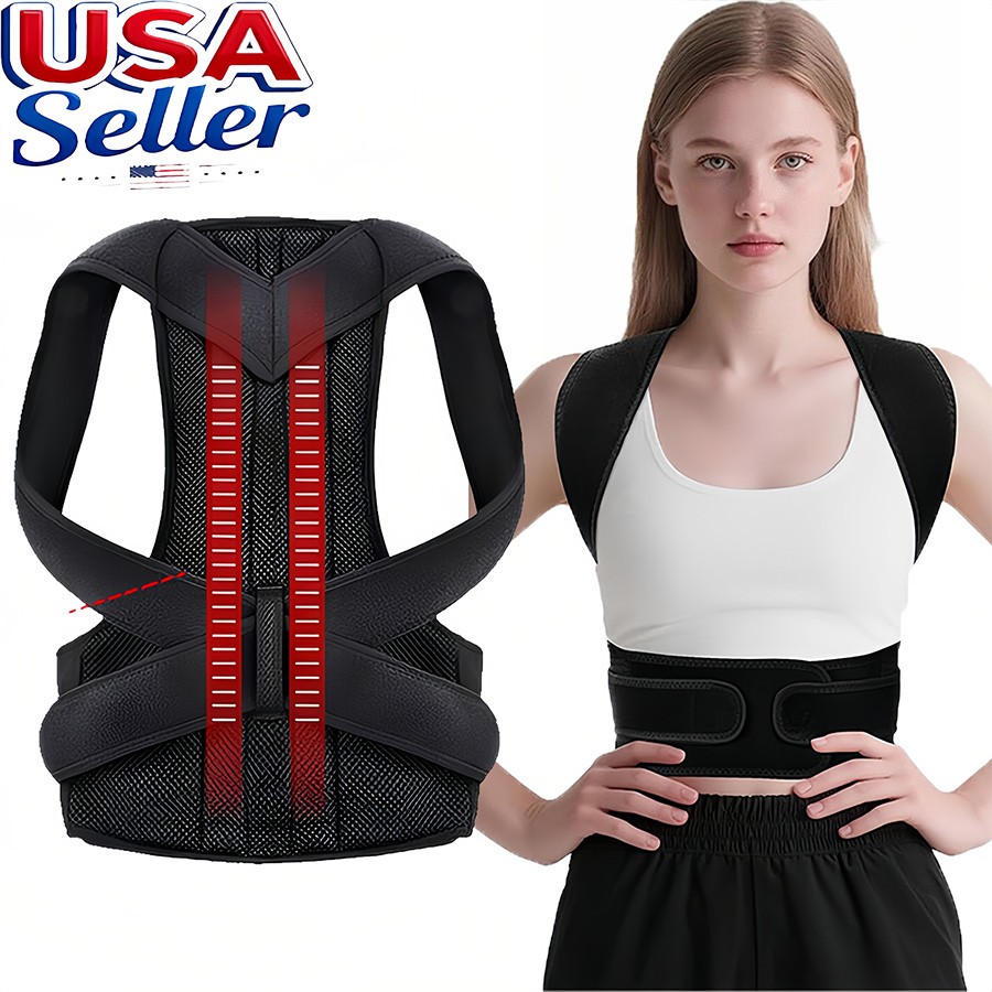 Corrector de postura con faja lumbar para mujere/hombre,soporte lumbar ajustable