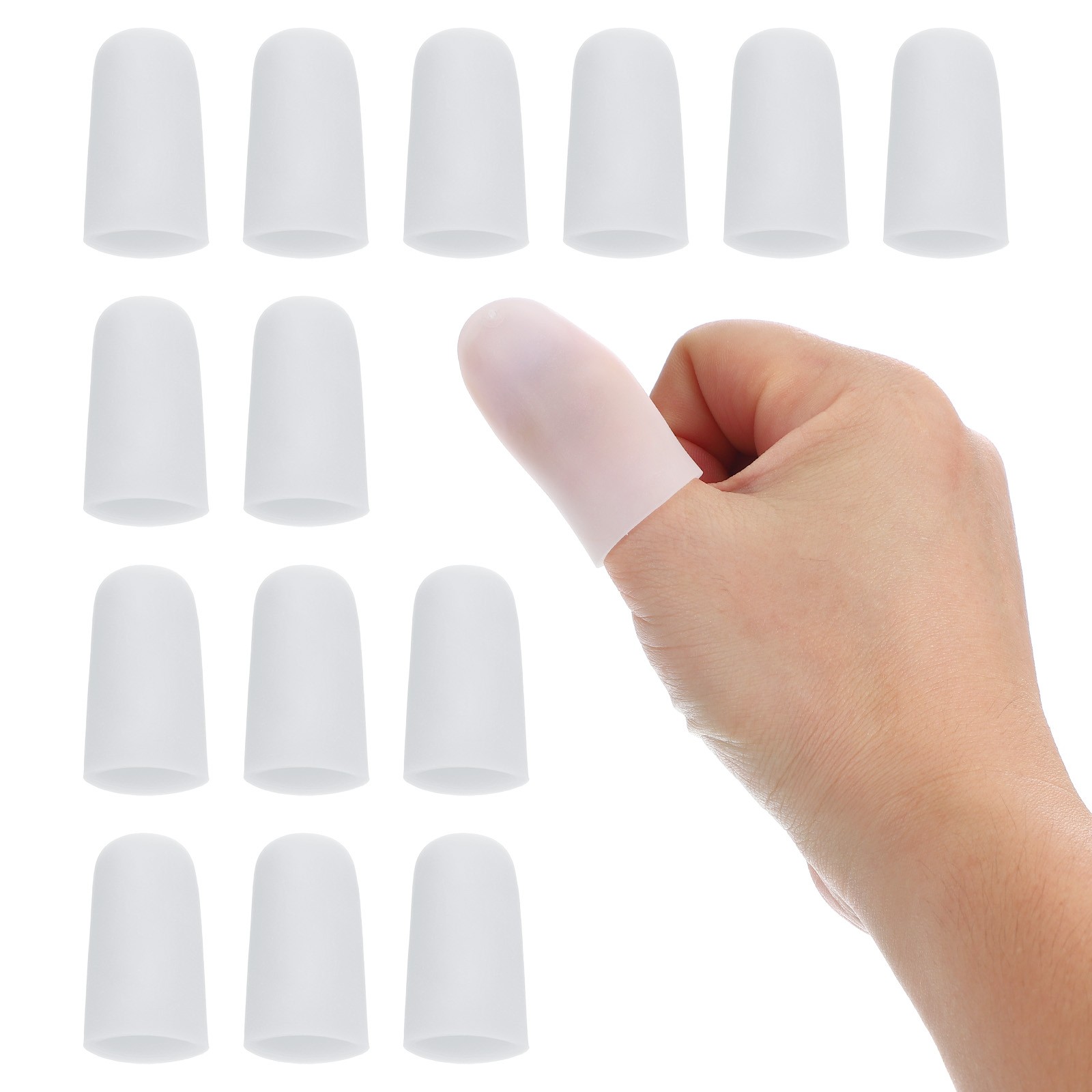 Protective Silicone Gel Fingers 1.6″, 14 Pieces for White Fingers